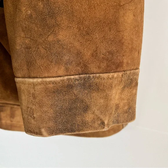 Vintage Yukalix Men's Brown Suede Field Jacket Coat Button Up Men's L Rugged - Picture 7 of 16